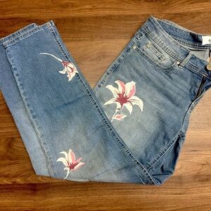Flower Design Jeans